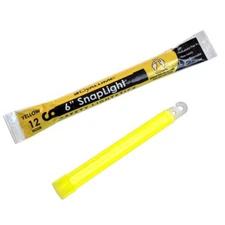 Cyalume SnapLight Light/Glow Sticks, Yellow , 6" Long, 12 Hr, (10 Pack)