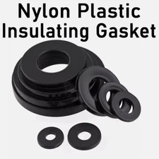 Black M2 ~ M24 Insulating Gaskets Nylon Plastic Flat and Round Rubber Washers M3