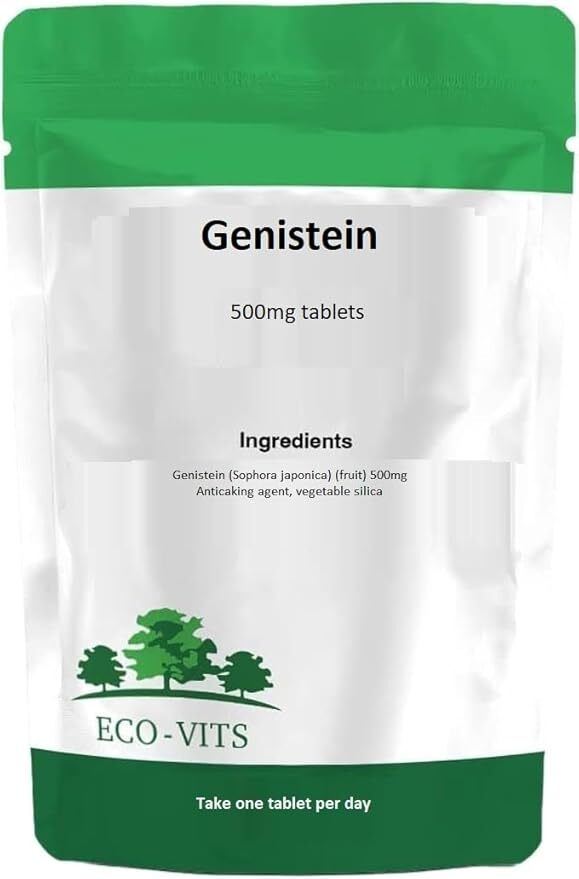 Comprimidos ECO-VITS Genistein 500 mg. PACAQUETADO reciclable.