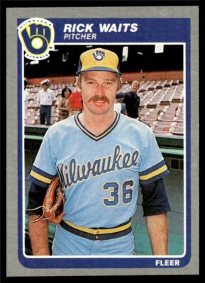 1985 Fleer #600 Rick Waits Milwaukee Brewers