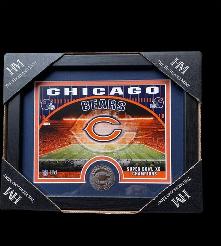 Chicago Bears 11"X9" Photo Frame W/Minted Coin Highland Mint NFL Licensed New - Picture 4 of 5