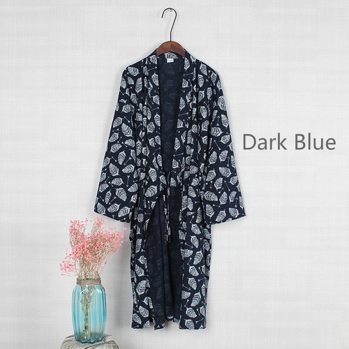hommes japonais KIMONO YUKATA long peignoir pyjama Ceinture robe en coton - Foto 18 di 18
