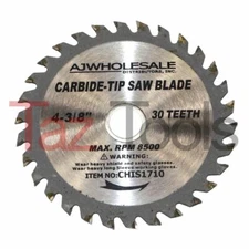 1 /Saw Blade  4-3/8" 30TH Carbide Tipped Wood Cutting Circular saw 3/4-5/8 Arbor