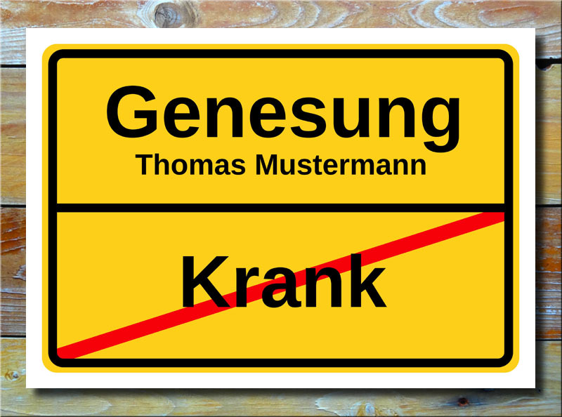 Genesungskarte Genesung Karte Wünsche Genesungswünsche Glückwünsche Namensdruck