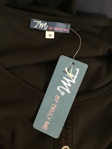 TM By Truly Me Kids Girls Dress Long Sleeve Geometric Black Size 10 - Picture 5 of 7