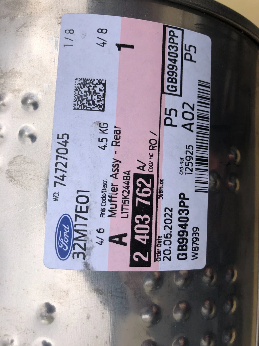 FORD PUMA MUFFLER ASSY REAR SILENCER..2403762..2019..2020.. | eBay 