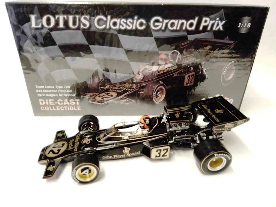 Quartzo Lotus 72D JPS #32 Fittipaldi World Champion Belgian GP 1972 1/18 18282 - Immagine 2 di 4