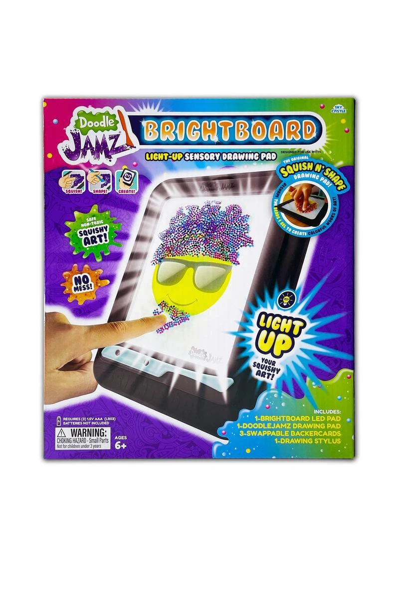 DoodleJamz BrightBoard - Light-Up Sensory LED Drawing Pad, Filled with  Squishy B