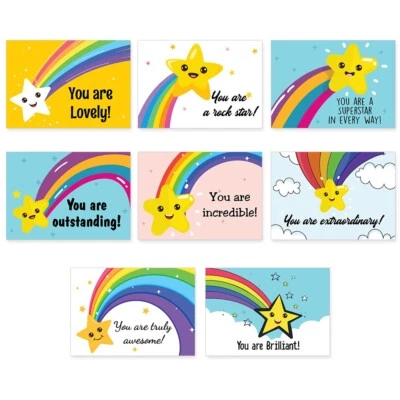 PACK WITH Pack 48 Star Postcards For Kids Adults Positive Affirmation card Kindness Card