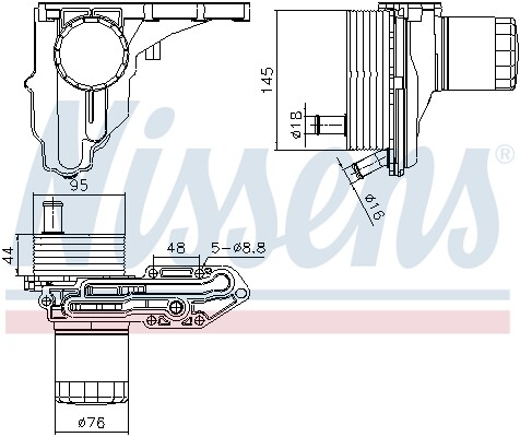 Nissens 91329 Oil Cooler, Engine Oil For Ford-image