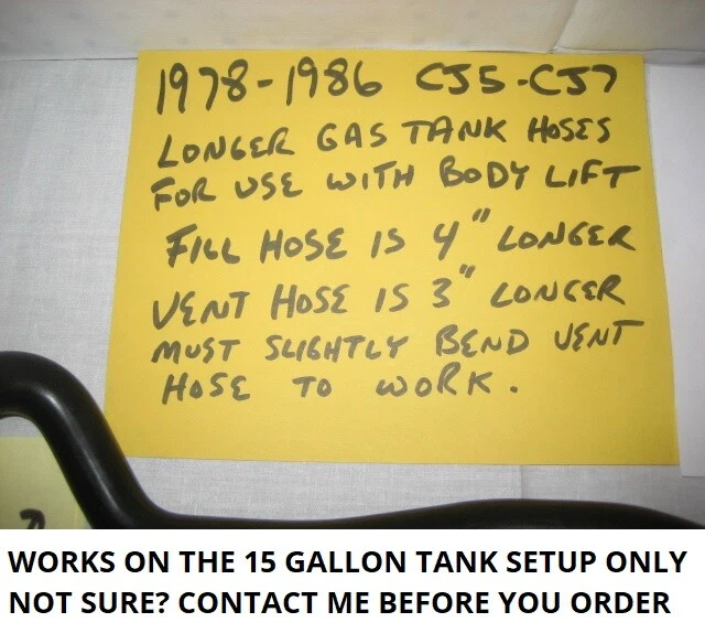 适用于 JEEP 1978 - 86 CJ5 CJ7 XL 长库存汽油罐燃料填料和通风口软管 — 第 2/2 张图片