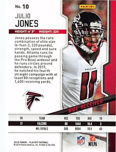 Julio Jones P2s-23000 2018 Playoff #10 - Imagen 2 de 2
