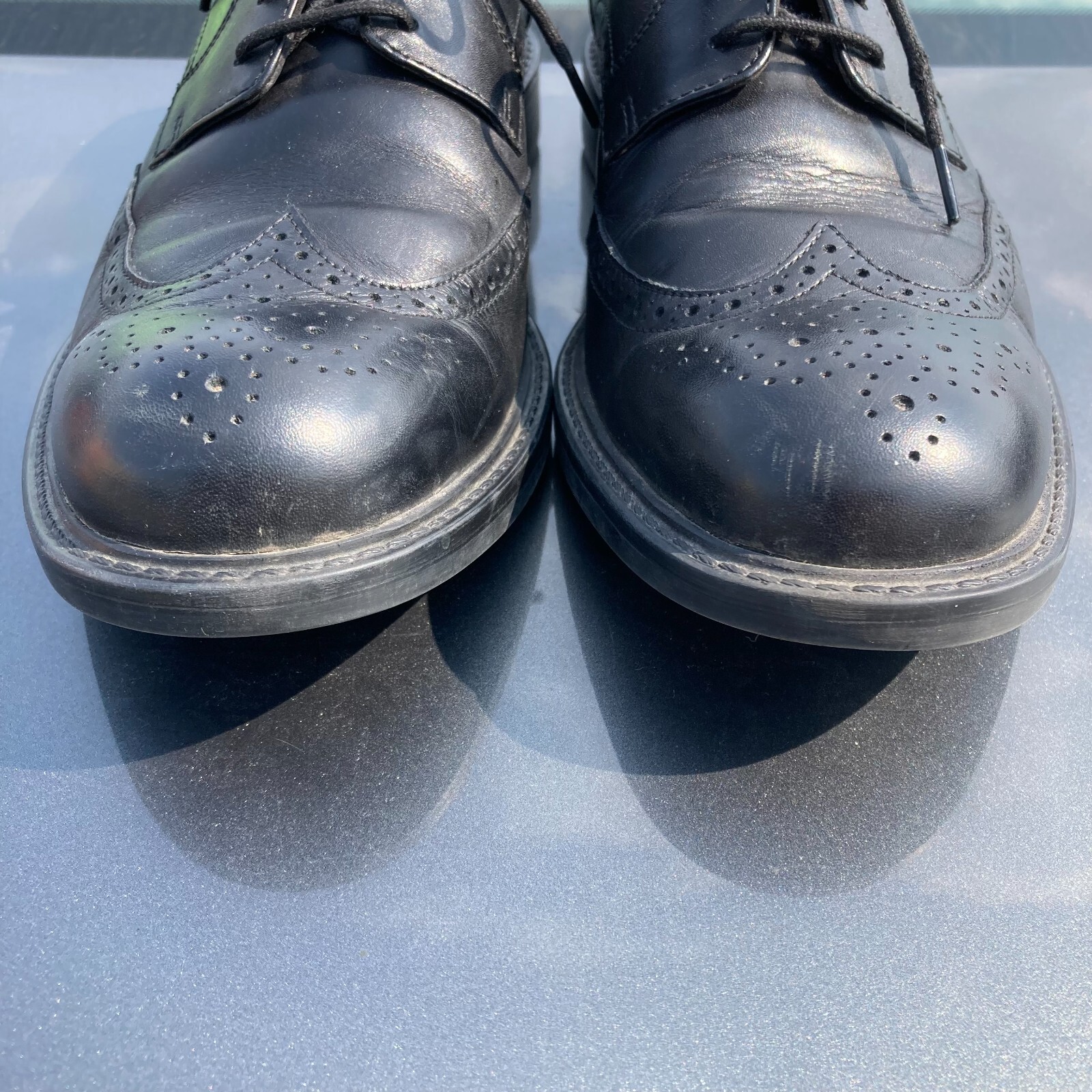 SAOLA Scarpe eleganti Oxford nere stringate da uomo Johnston & Murphy taglia 9 M in pelle 20 1865