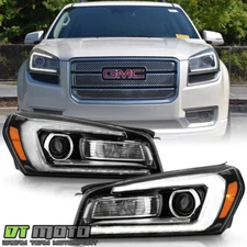 2013-2016 GMC Acadia HID/Xenon Type LED Tube Projector Headlights Headlamps Set