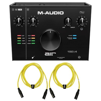 M-Audio AIR 192 | 4 USB USB Audio Recording Interface w 10' Yellow XLR Cables