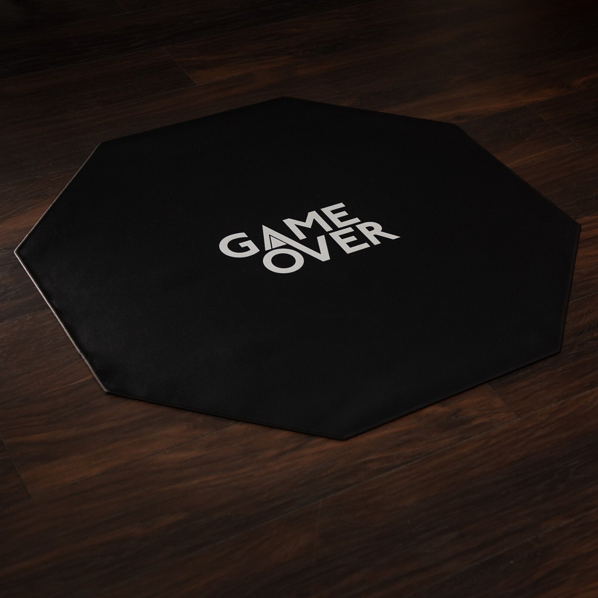 Game Over Black Anti Slip Gaming Floor Mat Waterproof Octagon Gamer Chair  Rug