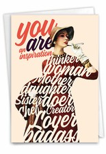 1 Funny All Occasion Blank Card with Envelope - Inspiring Woman C6678OCB