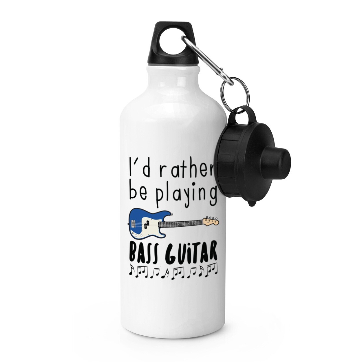 I'd Rather Be Playing Bass Guitar Sports Water Bottle Music Rock Bassist Funny