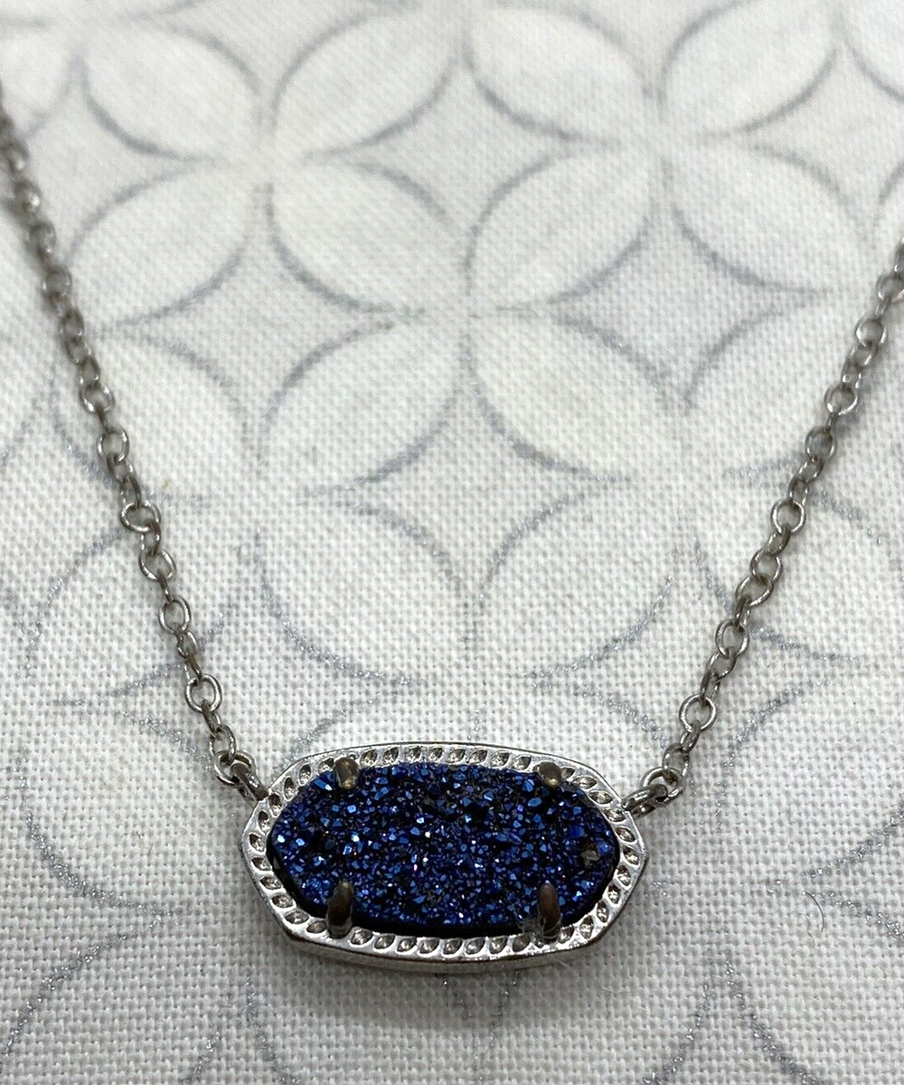 Kendra Scott Blue Drusy Elisa Necklace Kendra Scott Elisa Necklace