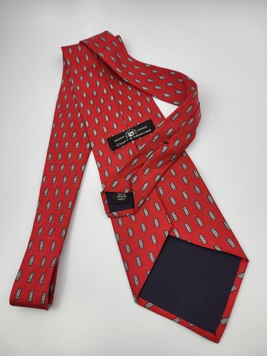 Croft & Barrow Silk Tie Red Gray White Geometric Men Necktie 56 x 4 - Picture 6 of 10