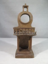 OLD WALNUT WOOD WATCH HOLDER SCULPTURE FOLK ART HOOF 19TH CENTURYth century