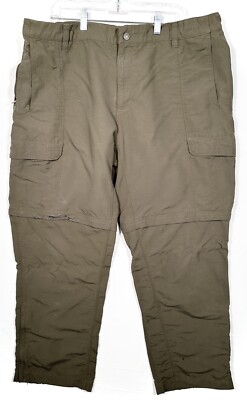 The North Face mens convertible cargo hiking pants, olive green, XXL 38x30