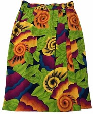 Women's Pencil Midi Skirt Vintage Evan Picone Size 2 100 Silk Tropical