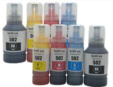 8PK Bulk Ink Compatible WITH EPSON 502 Ink ET4760 2850 2760 3760 4850 2750 2803