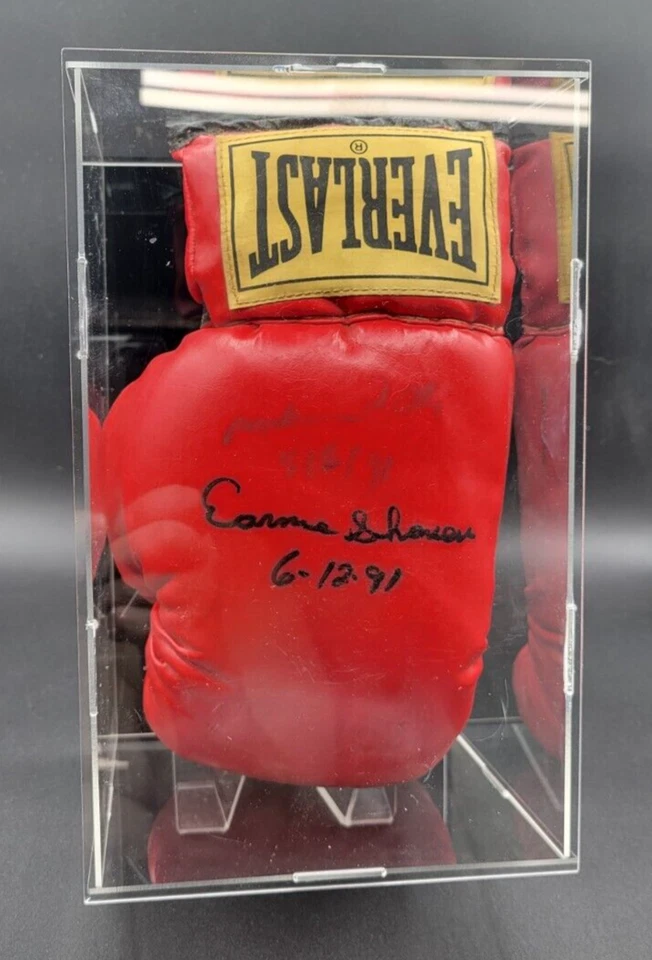 Muhammad Ali & Ernie Shavers 1991 Dual Signed/Dated Boxing Glove JSA #ZZ00501 - Image 2 of 4