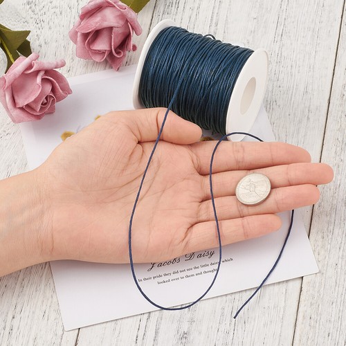 100yds/Roll Waxed Cotton Threads Round Beading Cords Strings Spool Tiny 1mm DIA - Picture 77 of 133