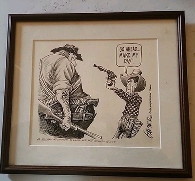 #ad #ad Vintage Framed GARNER @Washington Times Cartoon OOAK $175.00