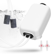 AQUANEAT Aquarium Air Pump Fish Tank Bubbler 20-100 Gallons White