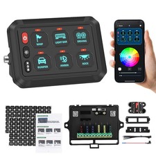 Rgb 6 Gang Switch Panel Bluetooth App Control Led For Truck Boat Suv Rv Atv Car