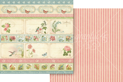 GRAPHIC "BOTANICAL TEA"12X12 KEEPSAKE EDITION FLOWERS BIRDS SCRAPJACK'S PLACE - Picture 7 of 15