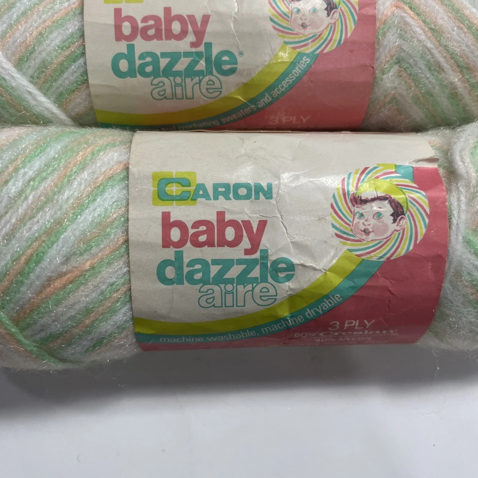 Lote 4-Vtg. Caron Dazzleaire 1 1/2 OZ/ 3 capas bebé arco iris ombre hilo color 22710 Foto 2 de 4
