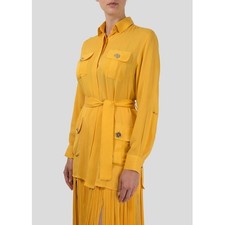 Elie Saab Women's Blouse UK 8 Yellow 100% Silk Basic New with tags