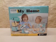 Play Kitchen Appliances Toy Set: Coffee Maker, Mixer and Toaster for Kids, Green