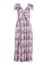 Loveshackfancy Purple Midi Dress  Flower  Size 6 New Silk NWT $695