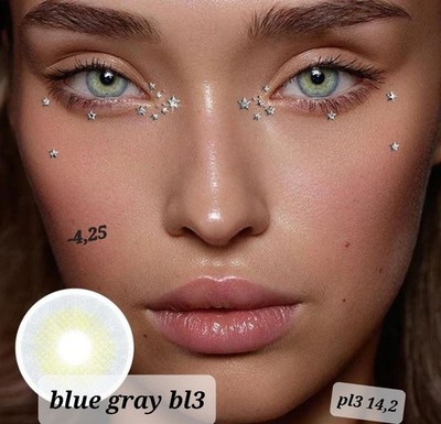 -4,25 Diop. Polar Blue Gray   Blau Graue Kontaktlinsen mit Stärke  ...