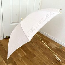 CELINE Macadam Umbrella UV Gold Damier Rain Sun Parasol Luxury Handheld