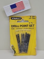 Stanley Yankee Push Drill Bits Set 04-069 9DP 8 Bits New Old Stock USA