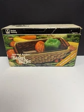 Vintage Anchor Hocking Harvest Amber Basket Buffet Utility Dish 1.5 QT Glass+tag