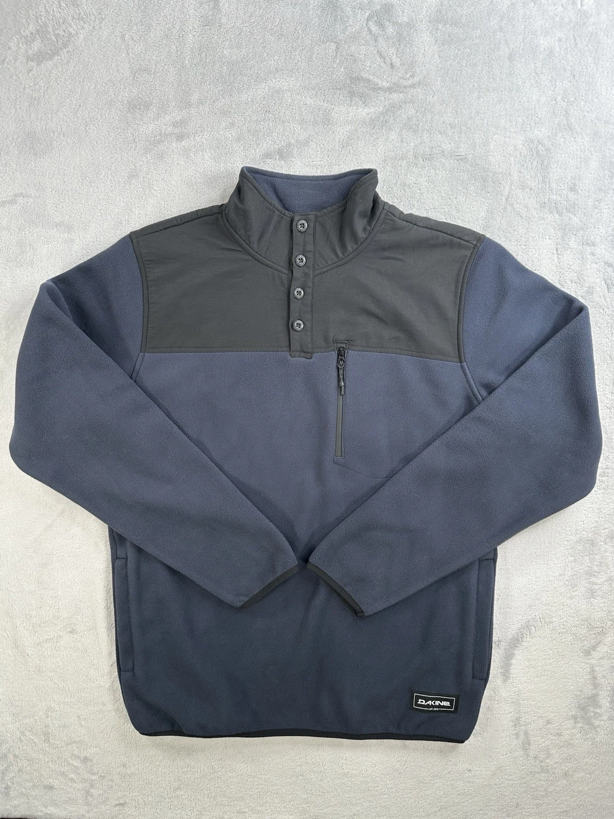 Dakine Dexter Blue Fleece Pullover Mens M 1/4 Button Water Resistant 10002555