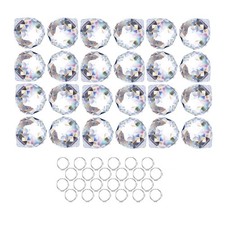 24pcs Clear Crystal Ball Prism Suncatchers for Rainbow Window Decor, 20mm