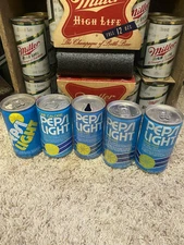 Pepsi Cola Pepsi Light Pull Tab Can Lot Of 5 Diff Old Vintage Soda Can Pepsi Co