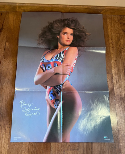 Vintage 1980s STEPHANIE SEYMOUR Swimsuit Pinup Poster 24x36”
