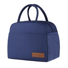 Dark Blue Lunch Bag for Women Men Lunch Box for Adults Work School Travel