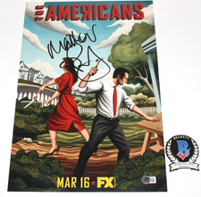 MATTHEW RHYS SIGNED 'THE AMERICANS' 12x18 TV SHOW POSTER BECKETT COA SERIES