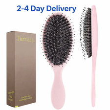 Boar Bristles Hair Brush for Women and Men, Detangling Hair Brush for Smoothing