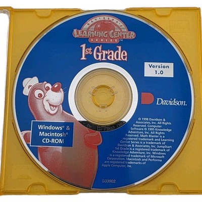 CHILDREN'S LEARNING SOFTWARE - 1st Grade - CD Rom - Professionally Resurfaced 